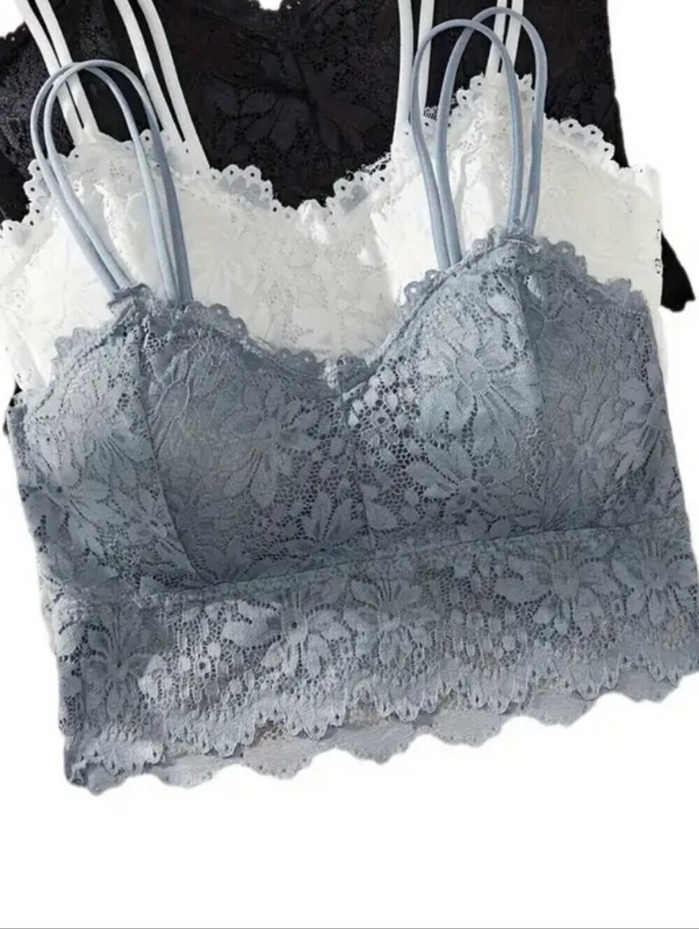 NWT Grey Lace Bralette With Padding